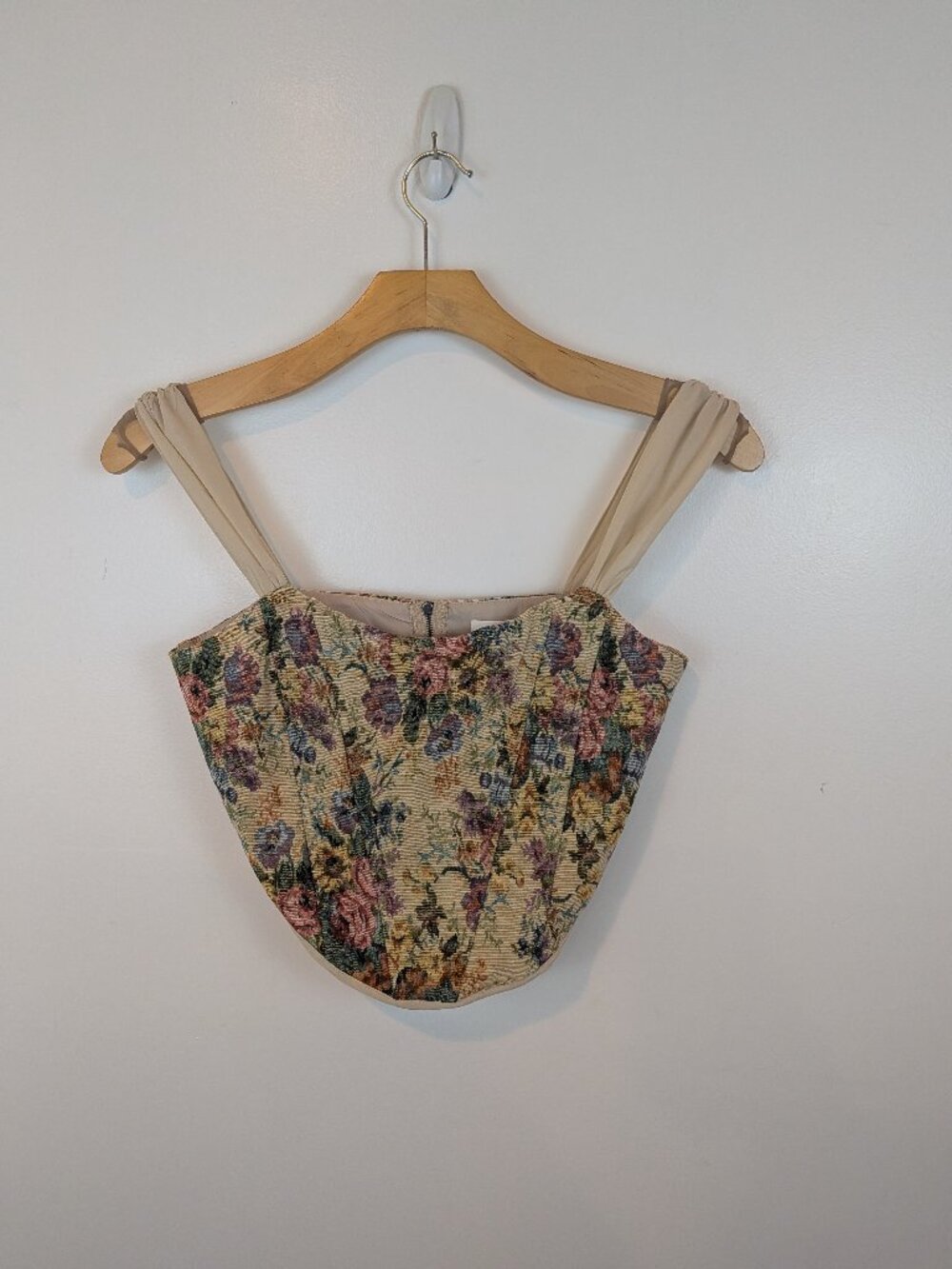 NWT Altar'd State Floral Tapestry Corset Top, Sz M